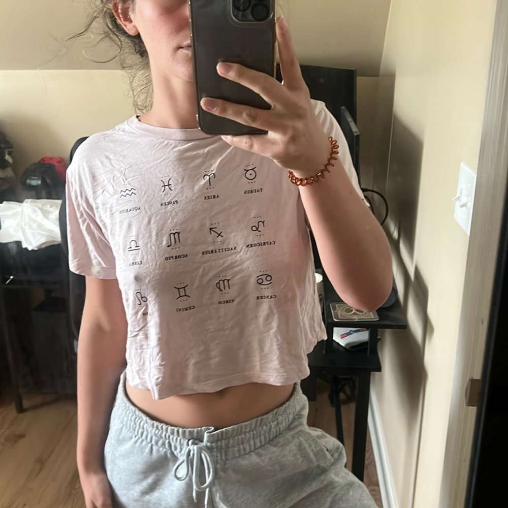 XS Cropped Zodiac Signs T-Shirt
